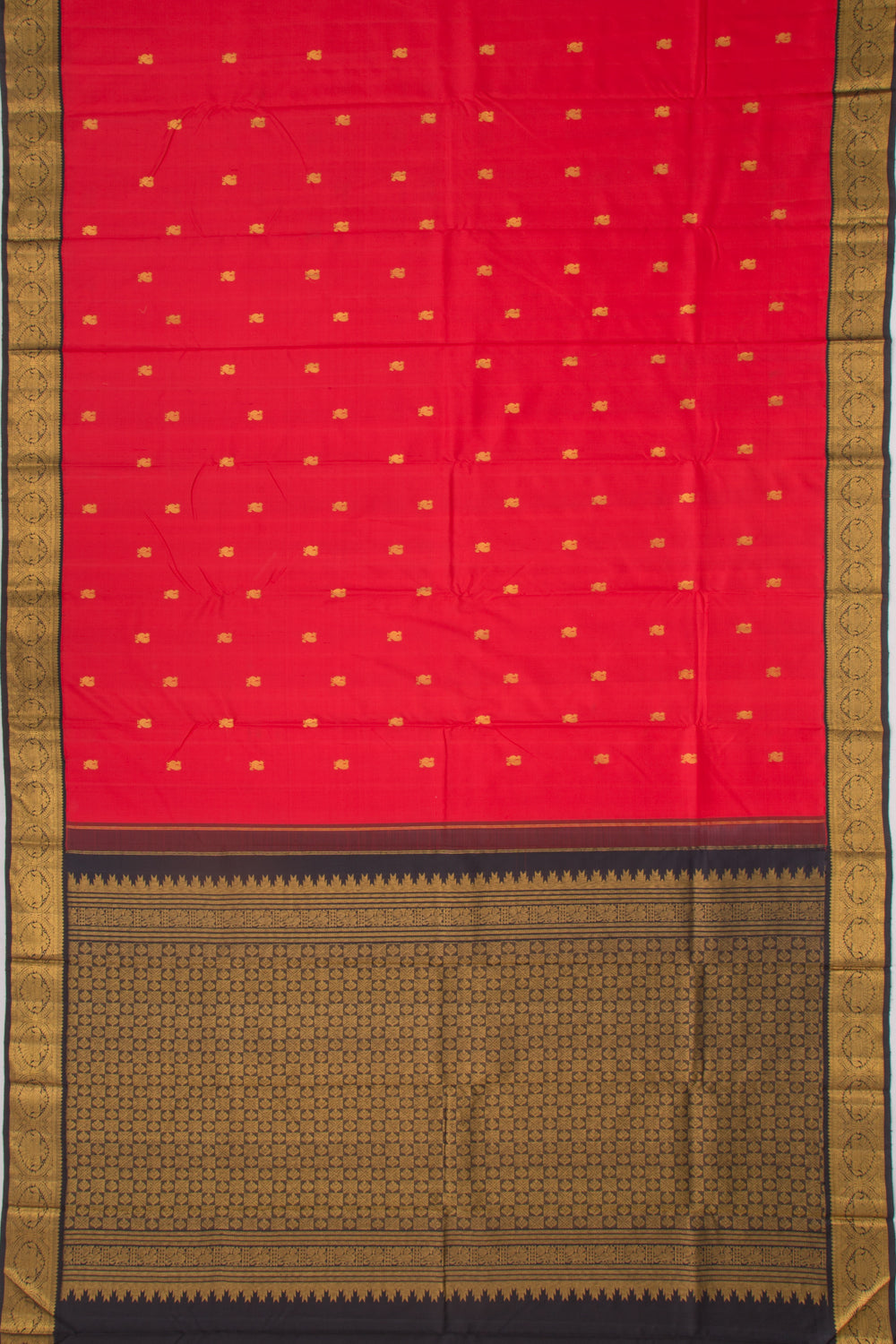 Kanchipuram Silk Butta Red Saree