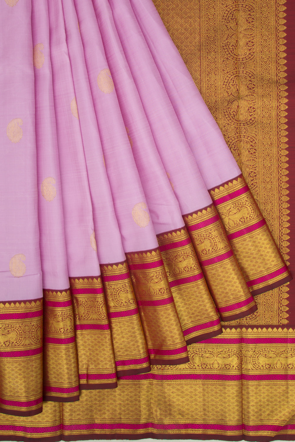 Kanchipuram Silk Butta Lilac Saree
