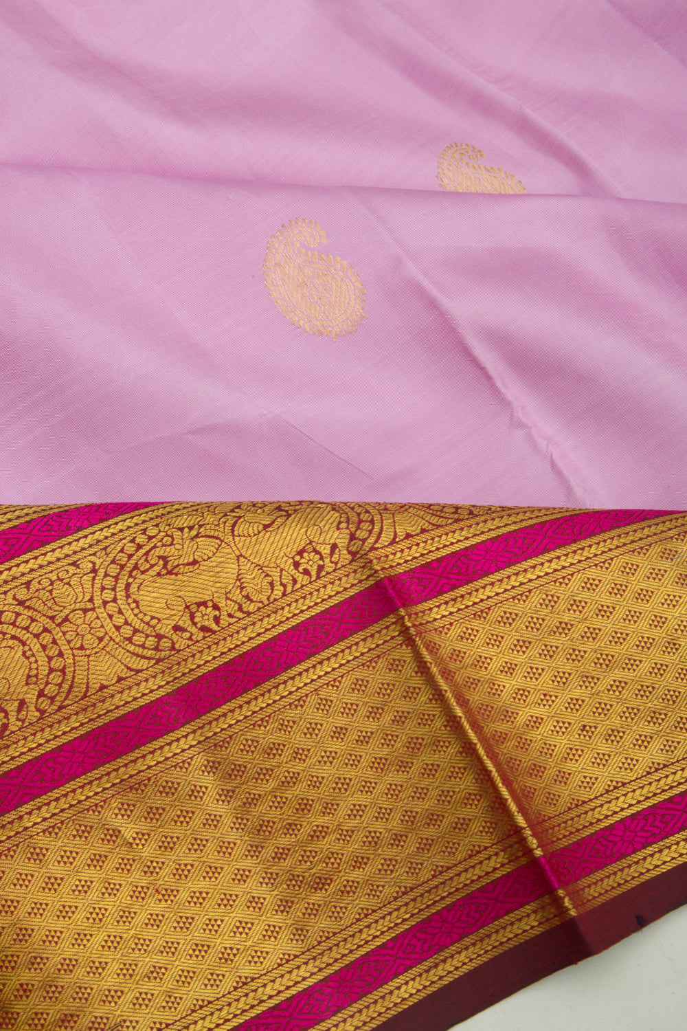 Kanchipuram Silk Butta Lilac Saree