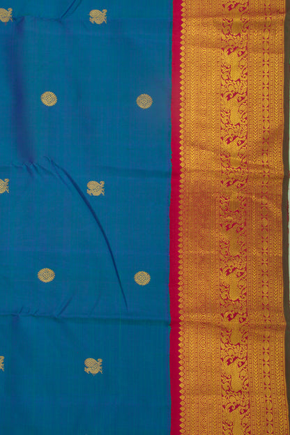 Kanchipuram Silk Butta Dark Blue Saree
