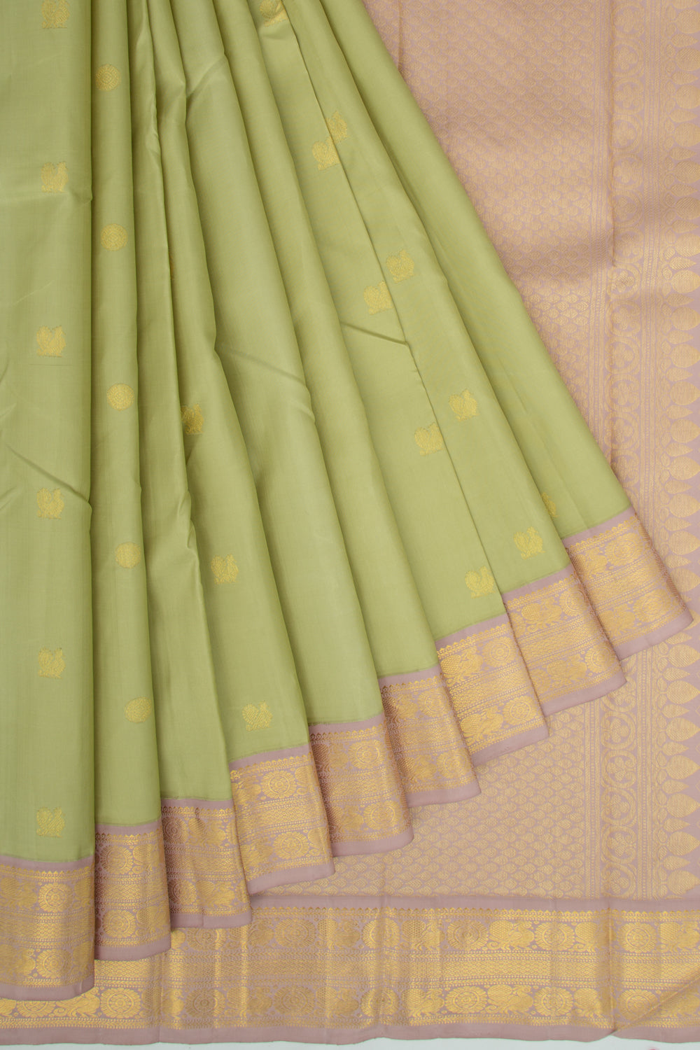 Kanchipuram Silk Butta Pastel Green Saree