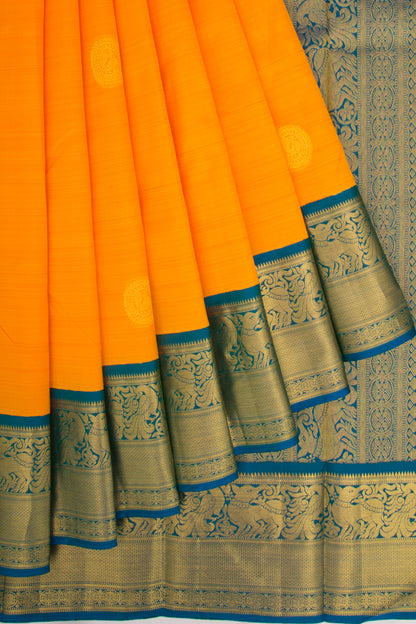 Kanchipuram Silk Butta Orange Saree