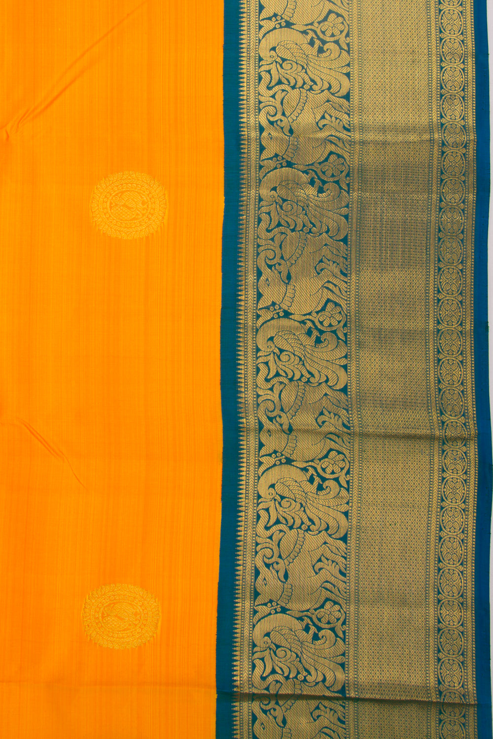 Kanchipuram Silk Butta Orange Saree
