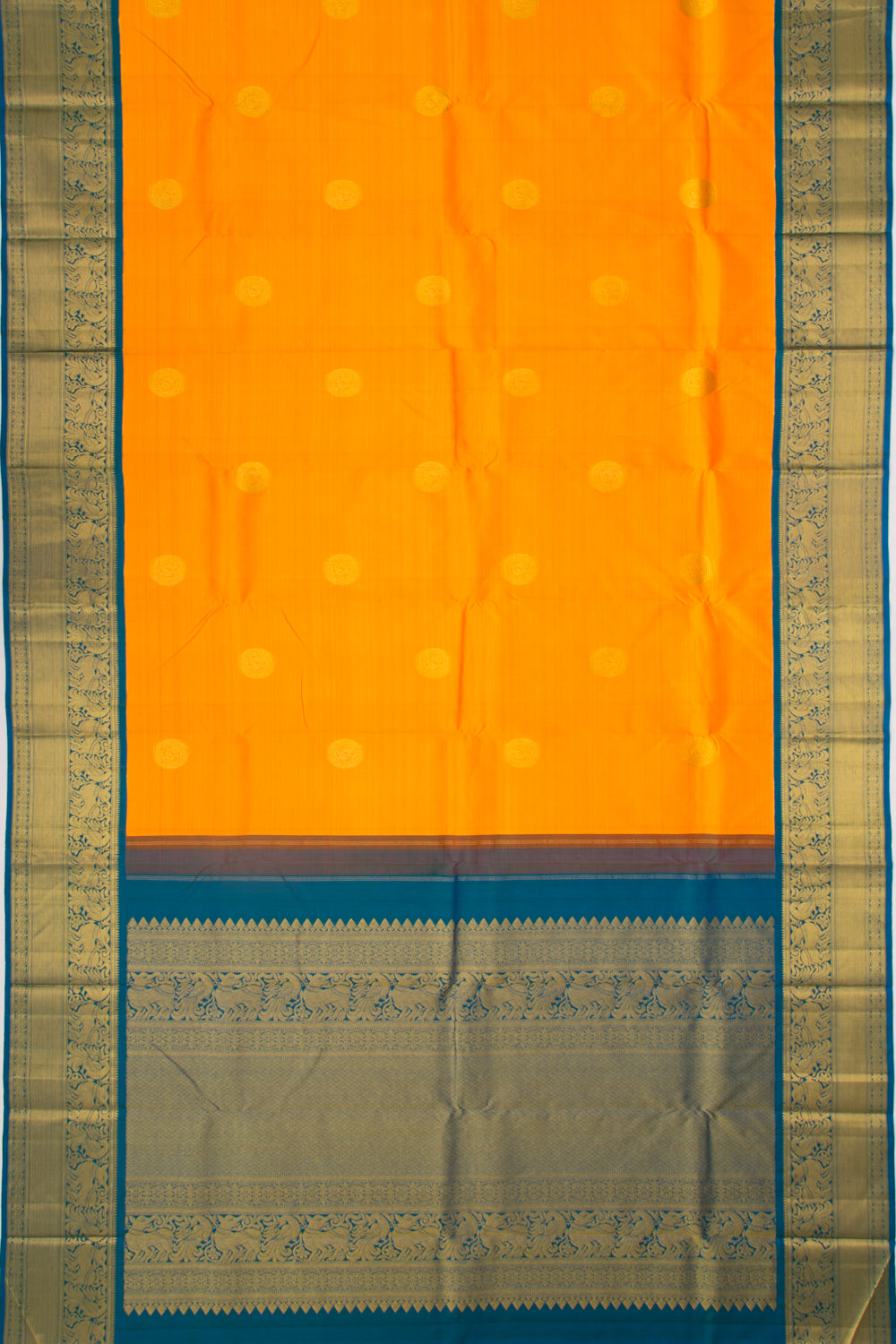 Kanchipuram Silk Butta Orange Saree