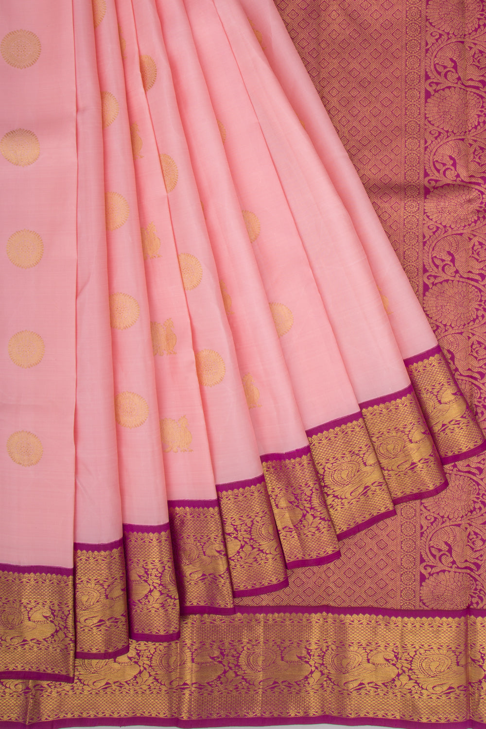 Kanchipuram Silk Butta Baby Pink Saree