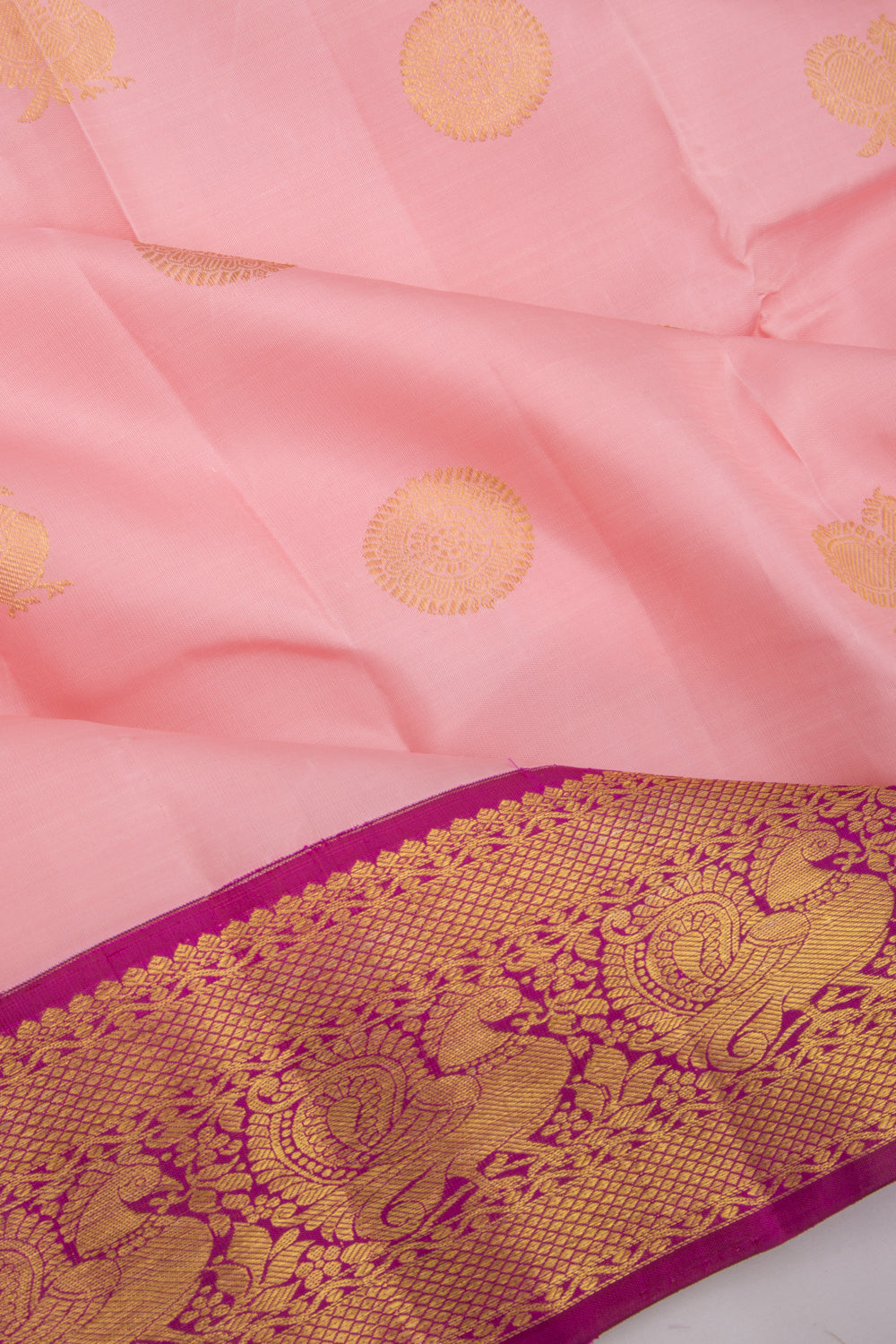 Kanchipuram Silk Butta Baby Pink Saree