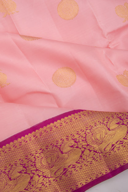 Kanchipuram Silk Butta Baby Pink Saree