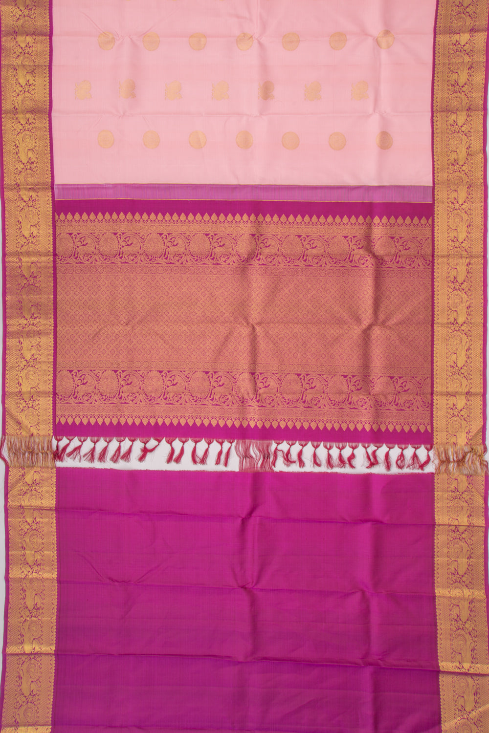 Kanchipuram Silk Butta Baby Pink Saree