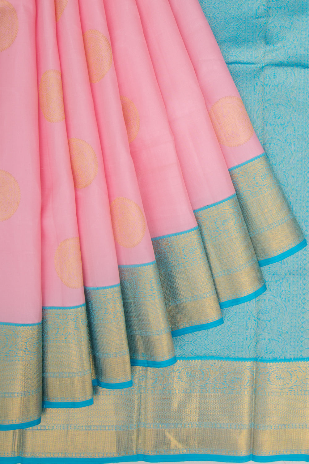 Kanchipuram Silk Butta Baby Pink Saree
