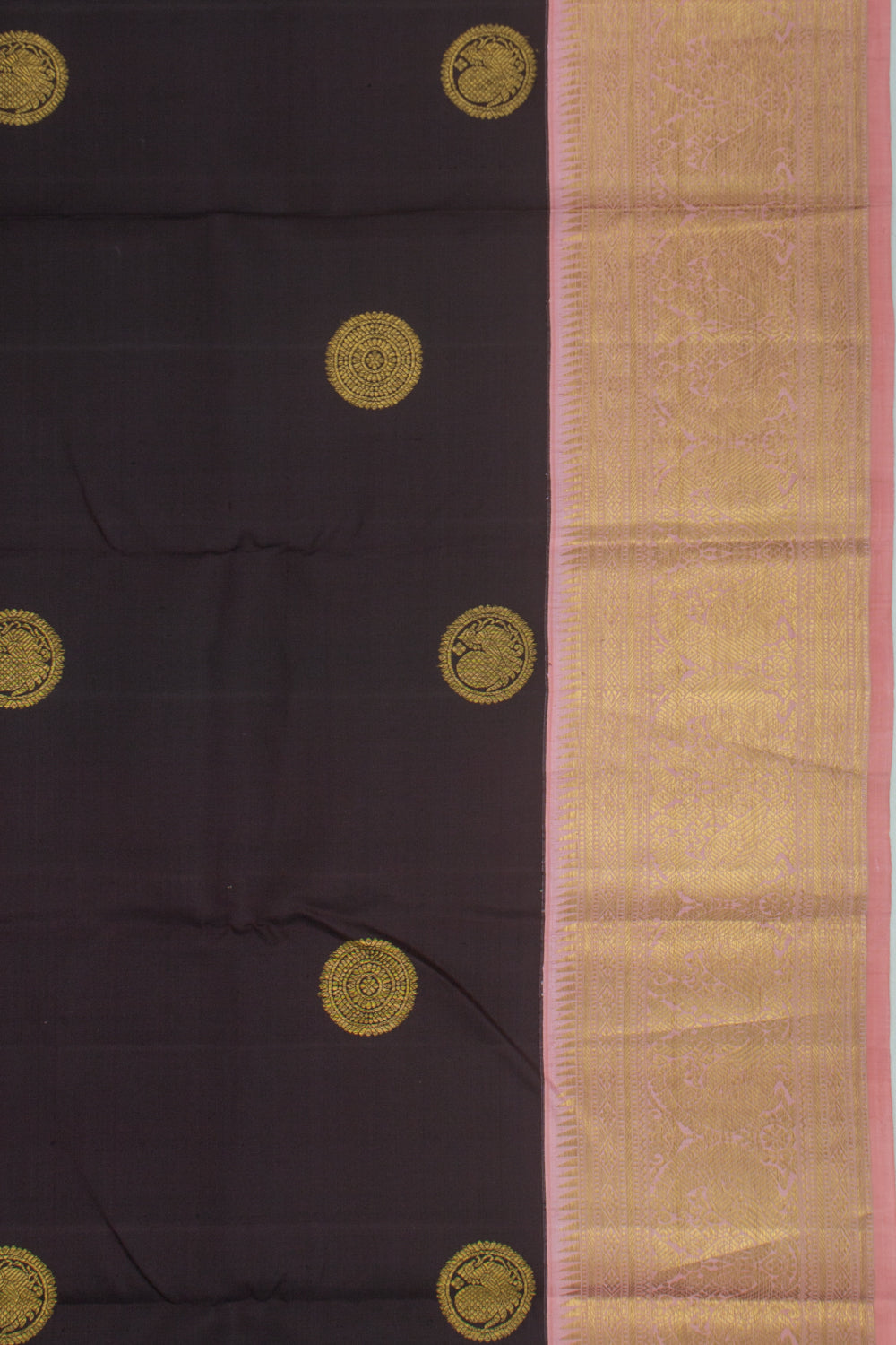 Kanchipuram Silk Butta Choco Brown Saree