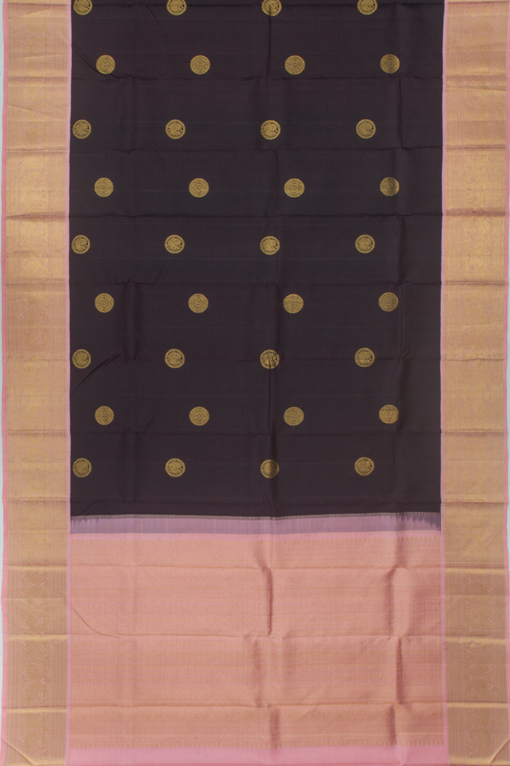 Kanchipuram Silk Butta Choco Brown Saree