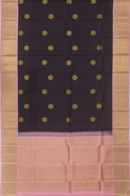 Kanchipuram Silk Butta Choco Brown Saree
