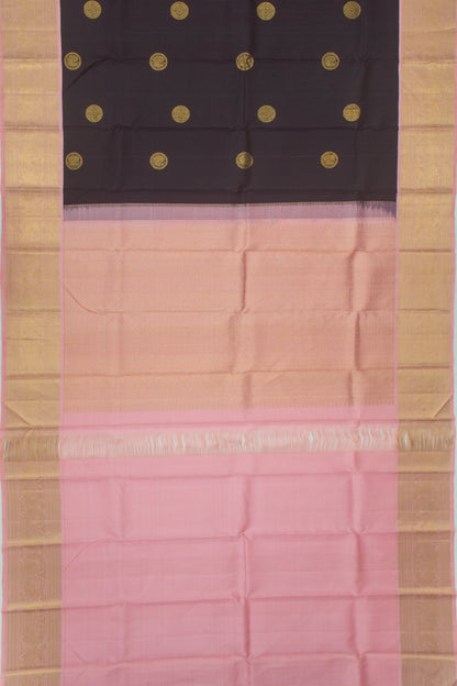 Kanchipuram Silk Butta Choco Brown Saree