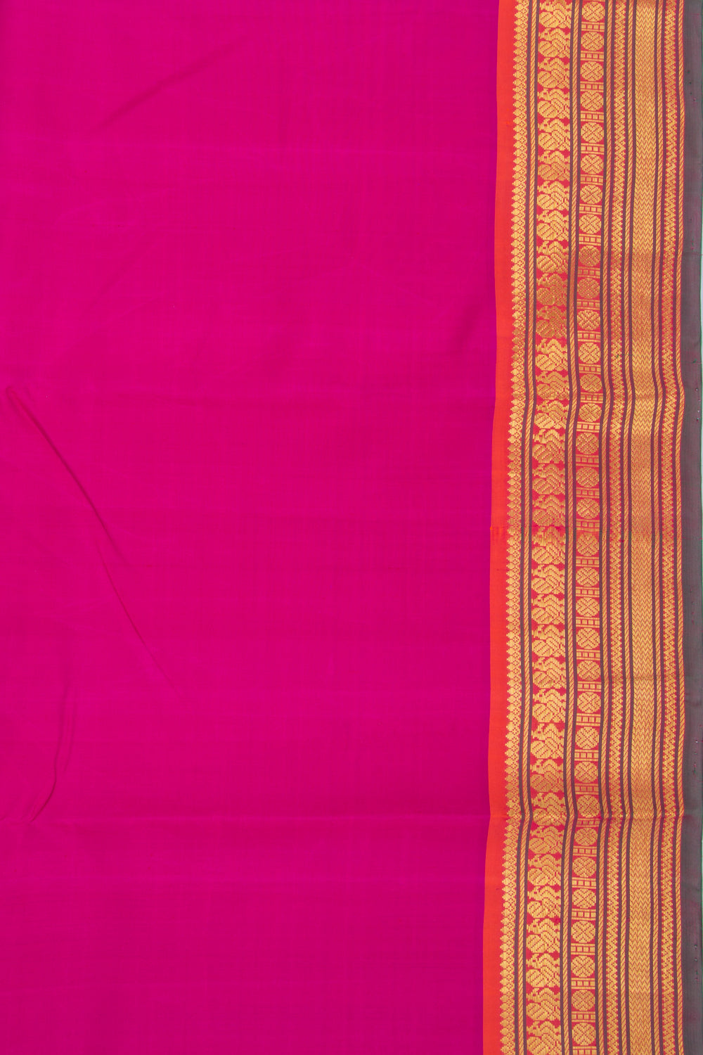 Kanchipuram Silk Plain Pink Saree