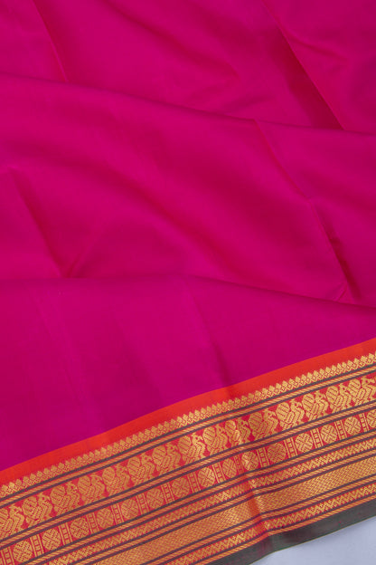 Kanchipuram Silk Plain Pink Saree