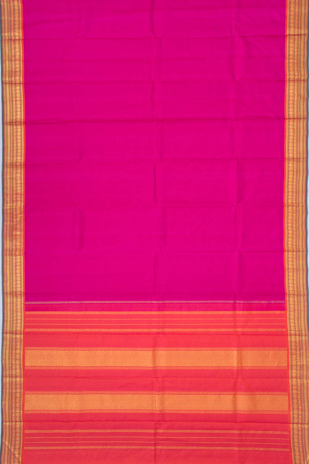 Kanchipuram Silk Plain Pink Saree