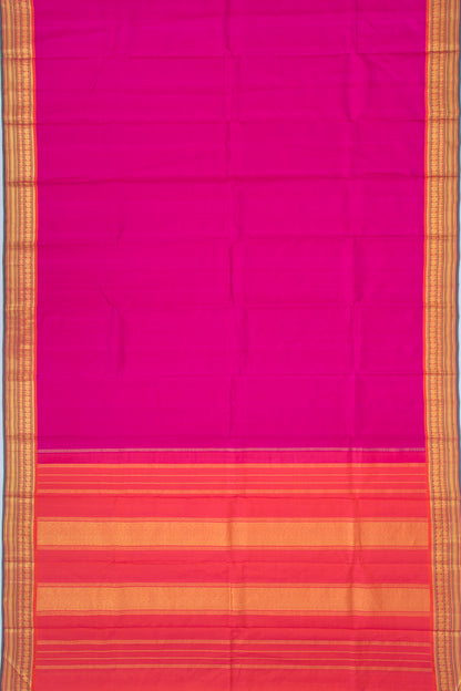 Kanchipuram Silk Plain Pink Saree