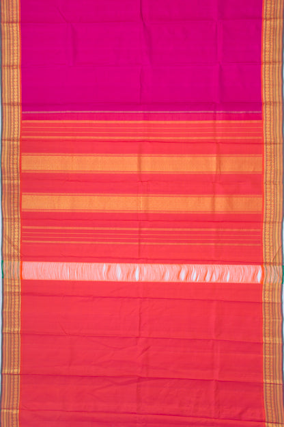 Kanchipuram Silk Plain Pink Saree