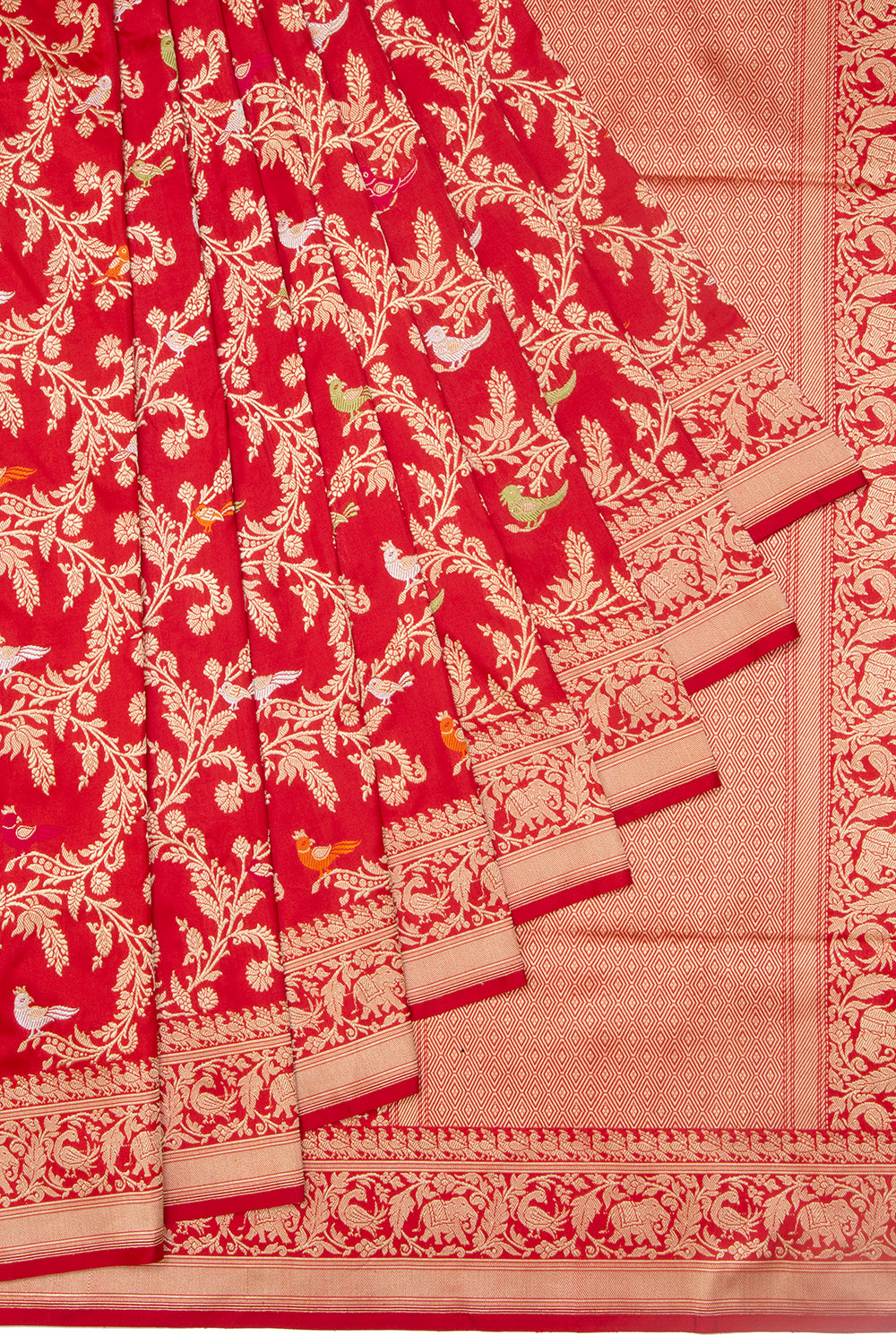 Banarasi Silk Kadwa Jaal Red Saree