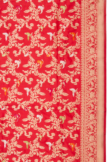 Banarasi Silk Kadwa Jaal Red Saree