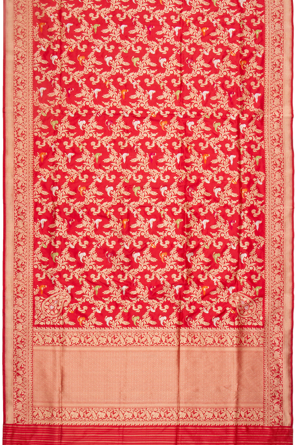 Banarasi Silk Kadwa Jaal Red Saree