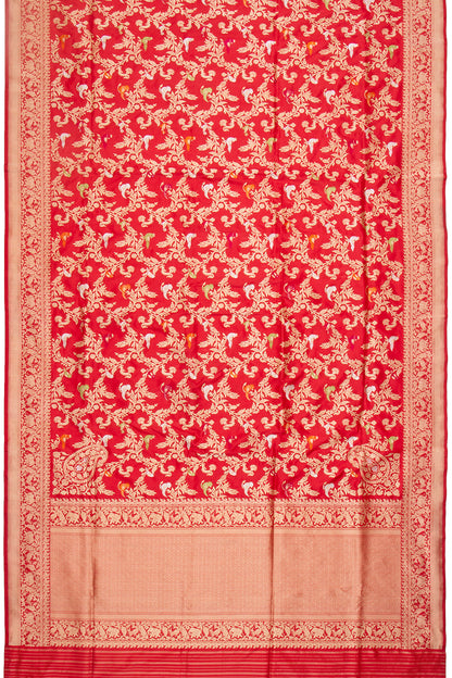 Banarasi Silk Kadwa Jaal Red Saree