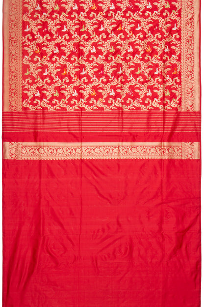 Banarasi Silk Kadwa Jaal Red Saree