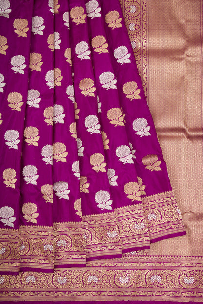 Banarasi Silk Brocade Purple Saree