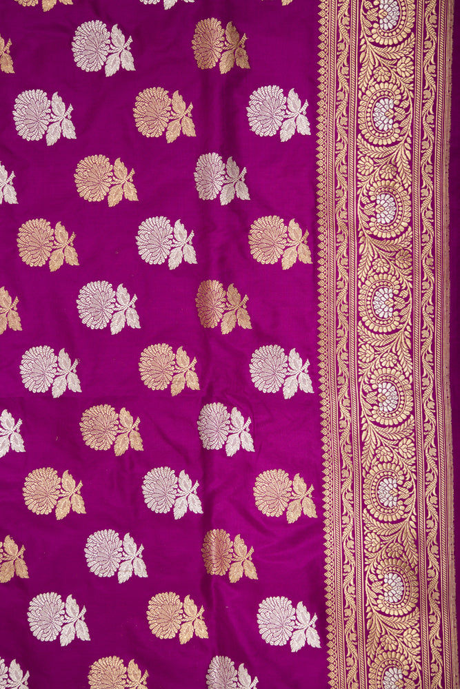 Banarasi Silk Brocade Purple Saree