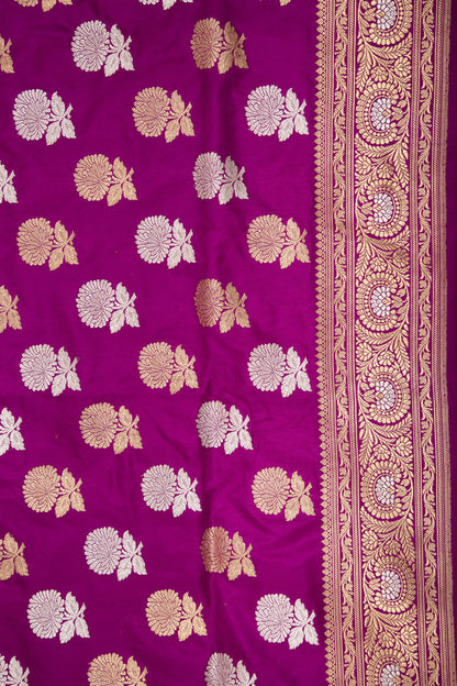 Banarasi Silk Brocade Purple Saree