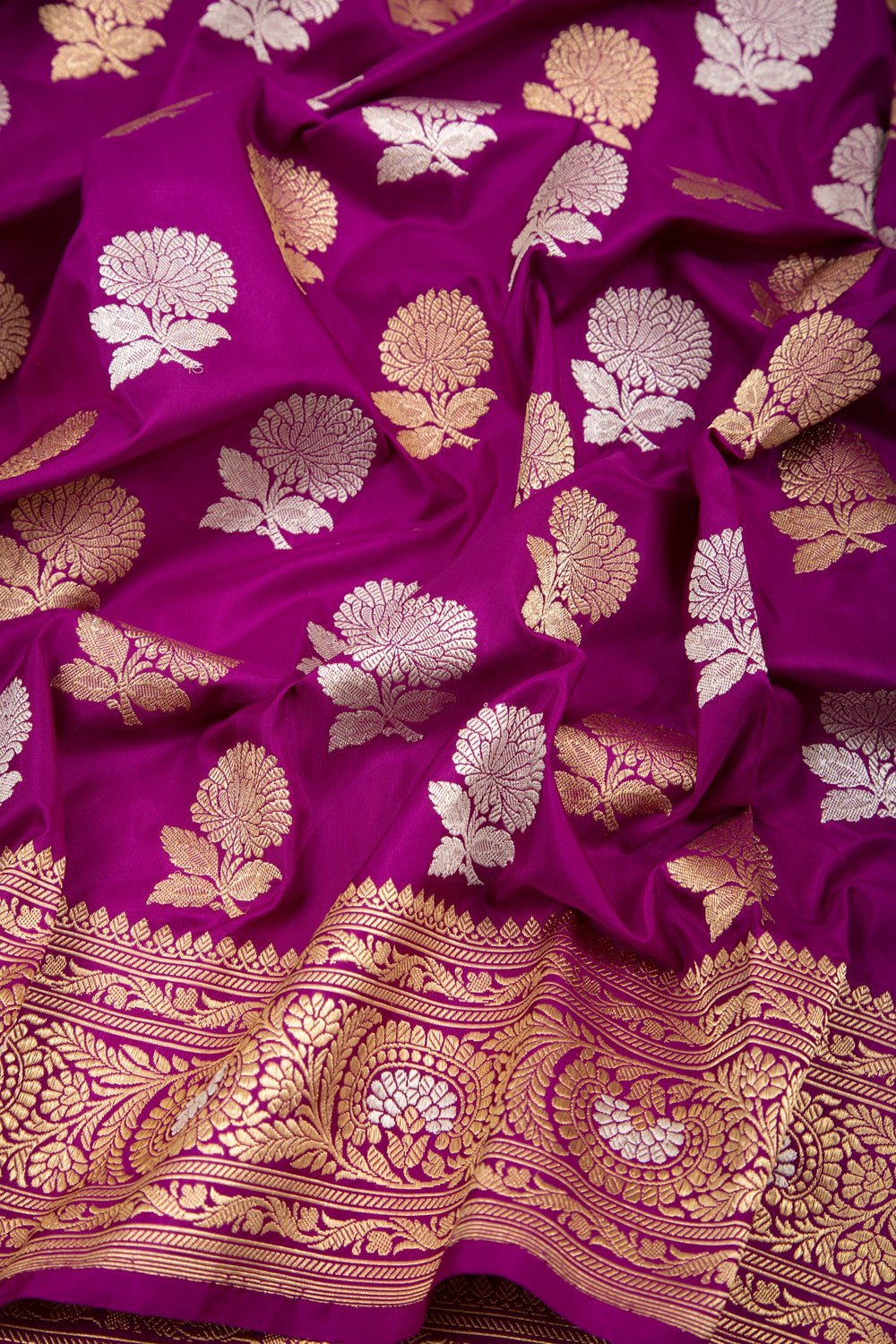 Banarasi Silk Brocade Purple Saree