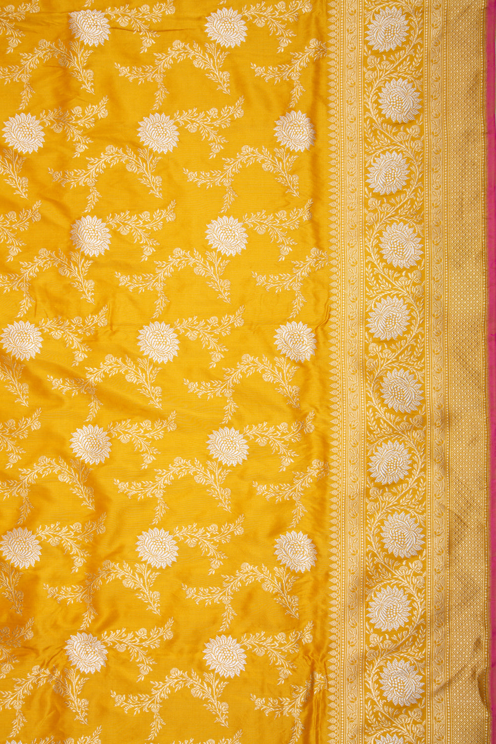 Banarasi Silk Kadwa Jaal Yellow Saree