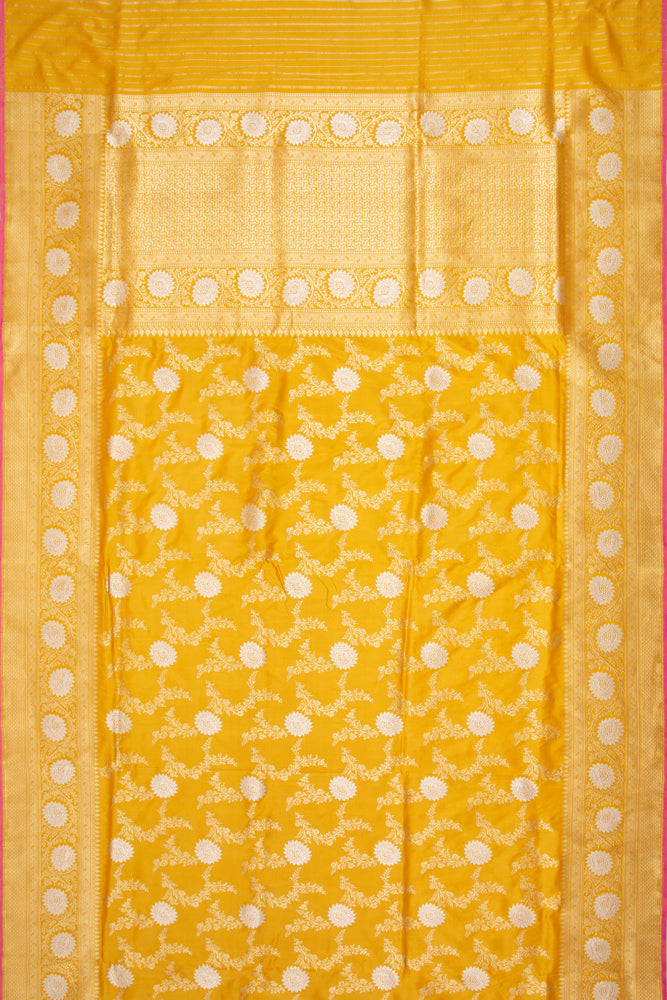 Banarasi Silk Kadwa Jaal Yellow Saree