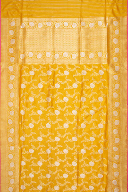 Banarasi Silk Kadwa Jaal Yellow Saree