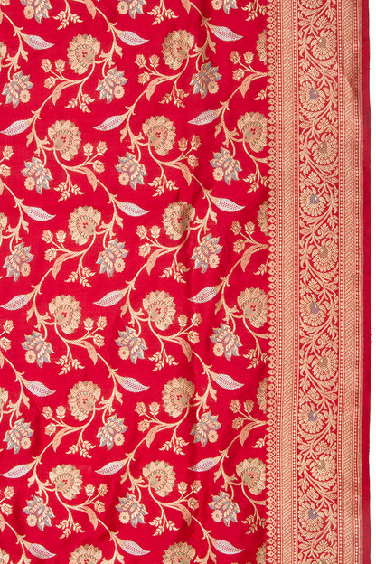 Banarasi Silk Kadwa Jaal Red Saree
