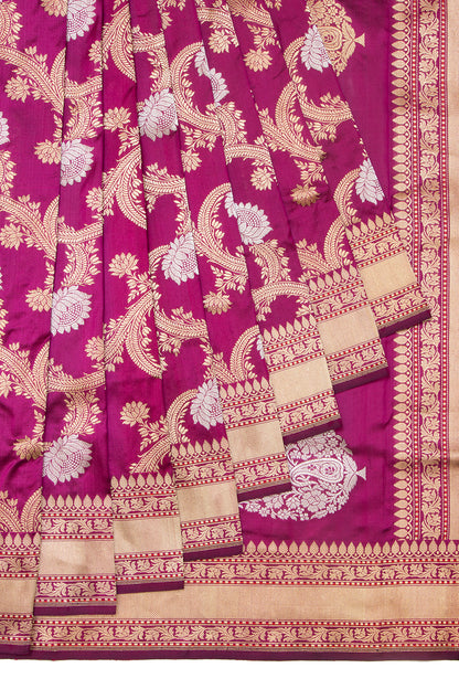 Banarasi Silk Jaal Purple Saree
