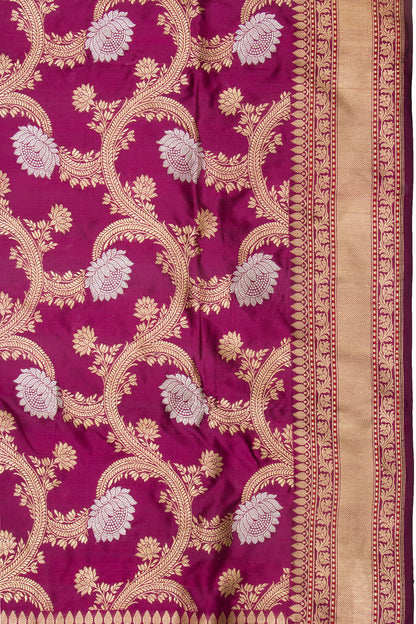 Banarasi Silk Jaal Purple Saree