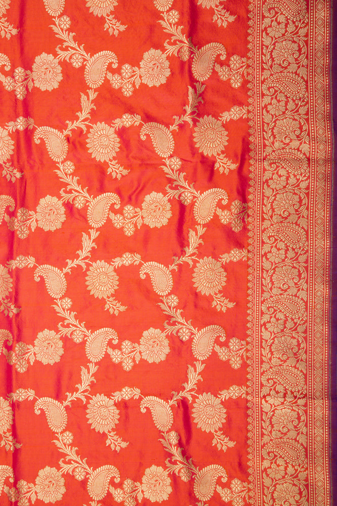 Banarasi Silk Kadwa Jaal Red Saree