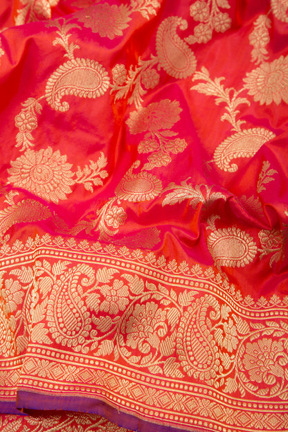 Banarasi Silk Kadwa Jaal Red Saree
