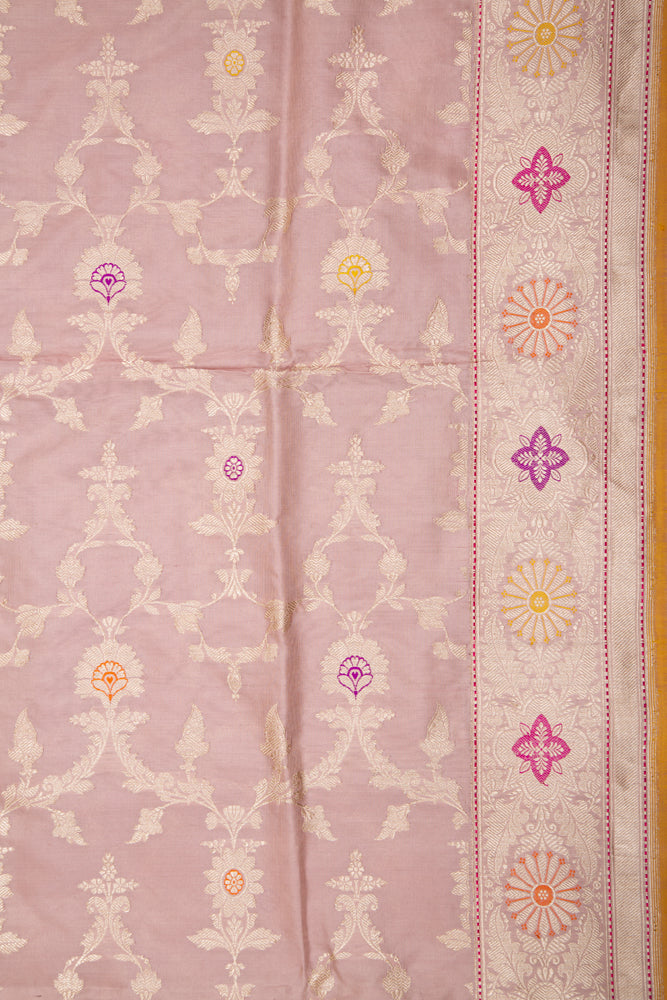 Banarasi Silk Kadwa Jaal Lilac Saree