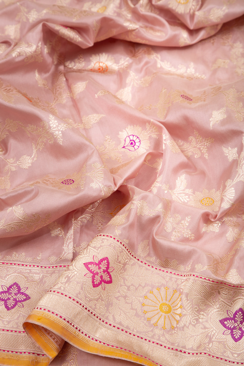 Banarasi Silk Kadwa Jaal Lilac Saree