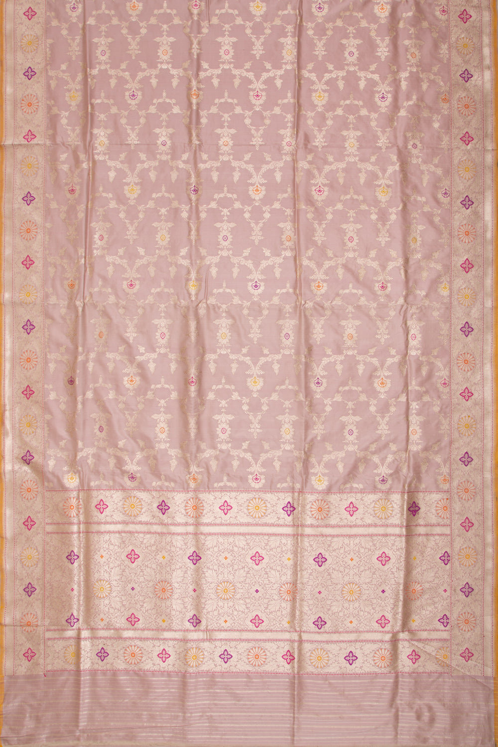 Banarasi Silk Kadwa Jaal Lilac Saree