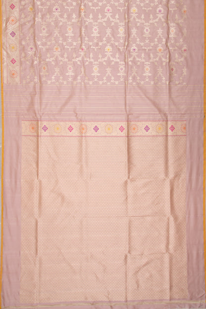 Banarasi Silk Kadwa Jaal Lilac Saree