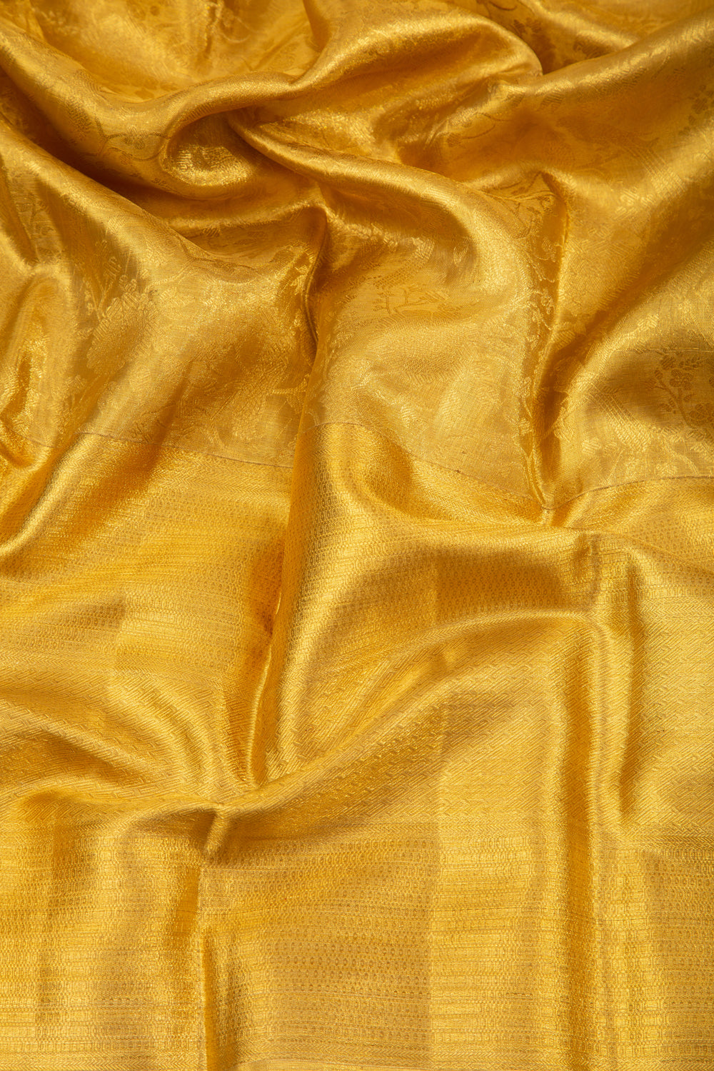 Kanchipuram Silk Tissue Jaal Gold Saree