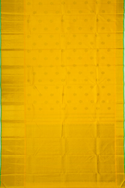 Kanchipuram Silk Oosi Lines And Butta Yellow Saree