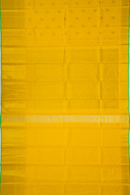 Kanchipuram Silk Oosi Lines And Butta Yellow Saree