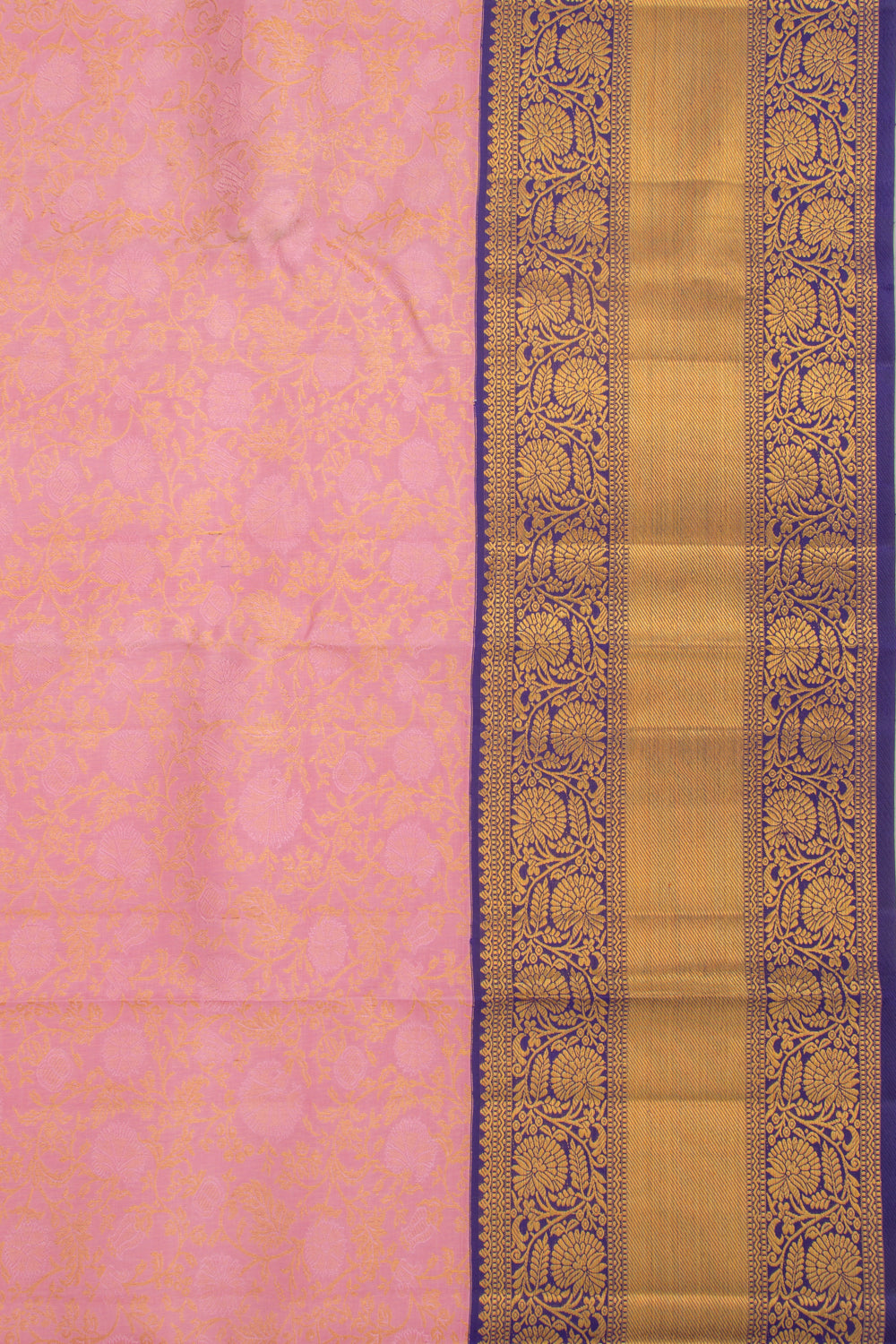 Kanchipuram Silk Brocade Baby Pink Saree