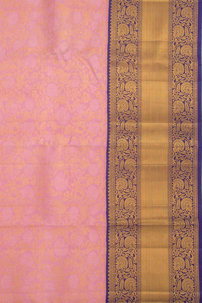 Kanchipuram Silk Brocade Baby Pink Saree