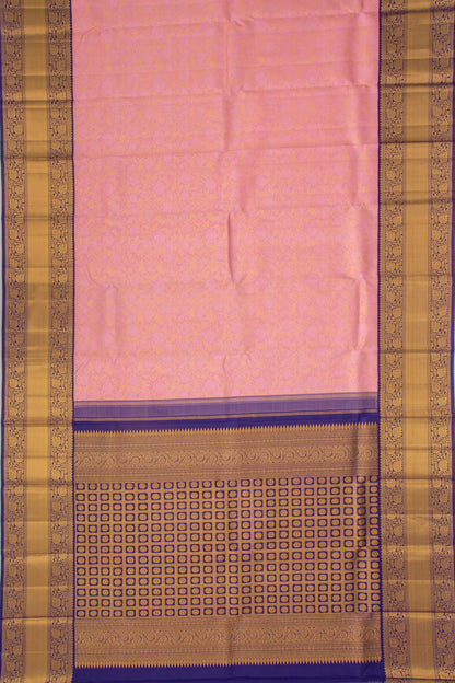 Kanchipuram Silk Brocade Baby Pink Saree