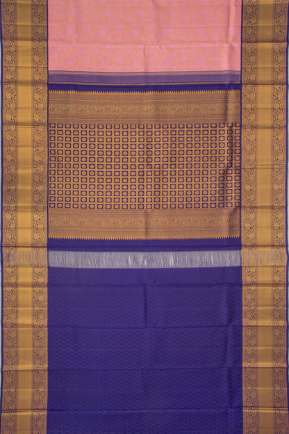 Kanchipuram Silk Brocade Baby Pink Saree